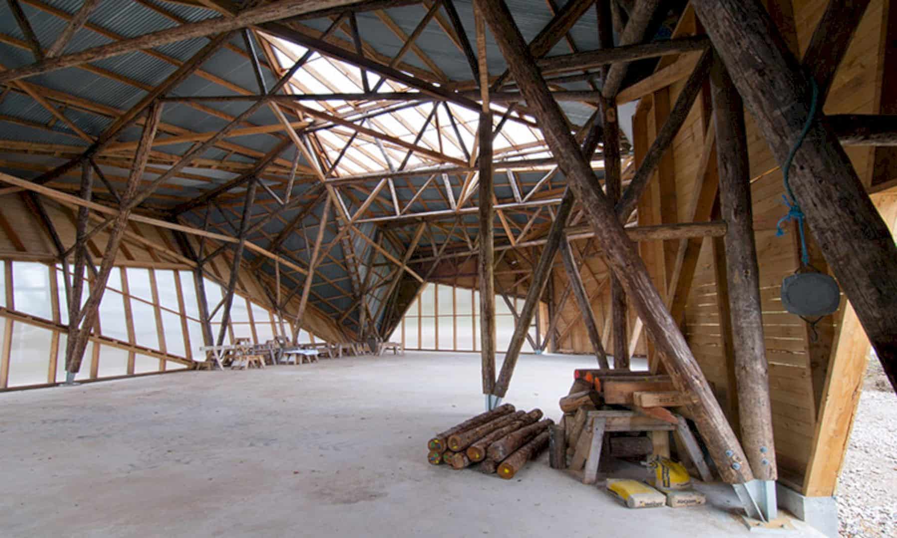 Hooke Park Big Shed A New Sheltered Workspace For Research Into Architectural Systems 10