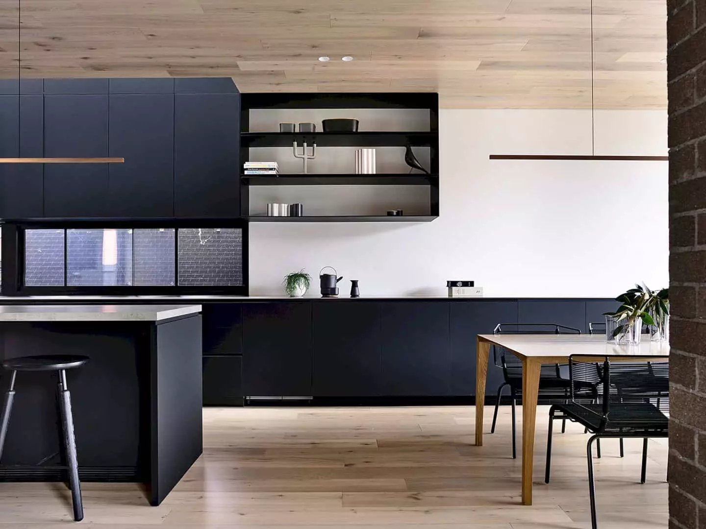 80 Black Kitchen Cabinets – The Most Creative Designs & Ideas  Modern black  kitchen, Black kitchen cabinets, Wood floor kitchen