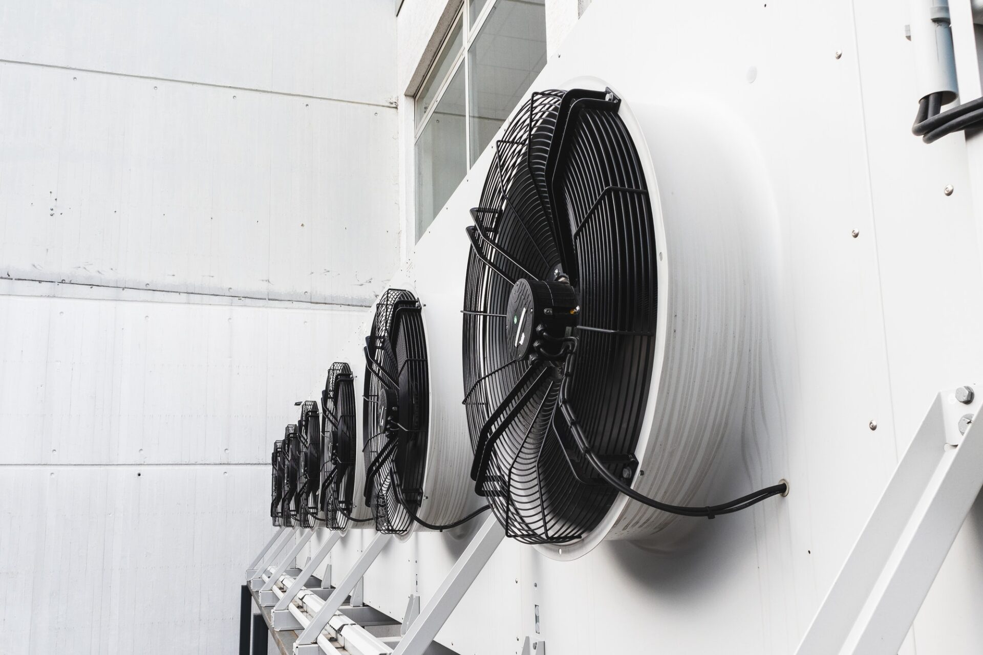 Air conditioner units (HVAC) attached to an industrial building