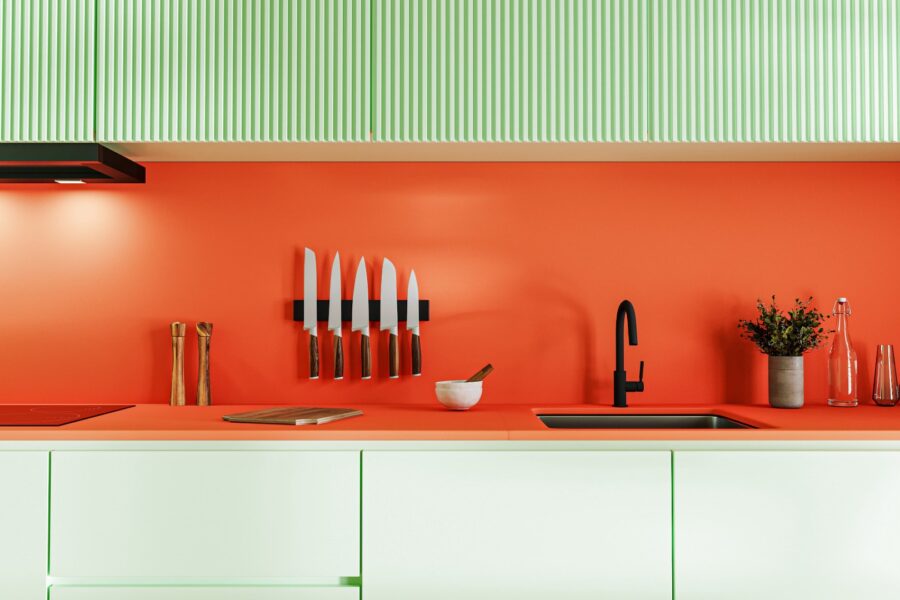 Colorful Orange And Green Kitchen Countertop With 2023 11 27 04 48 53 Utc