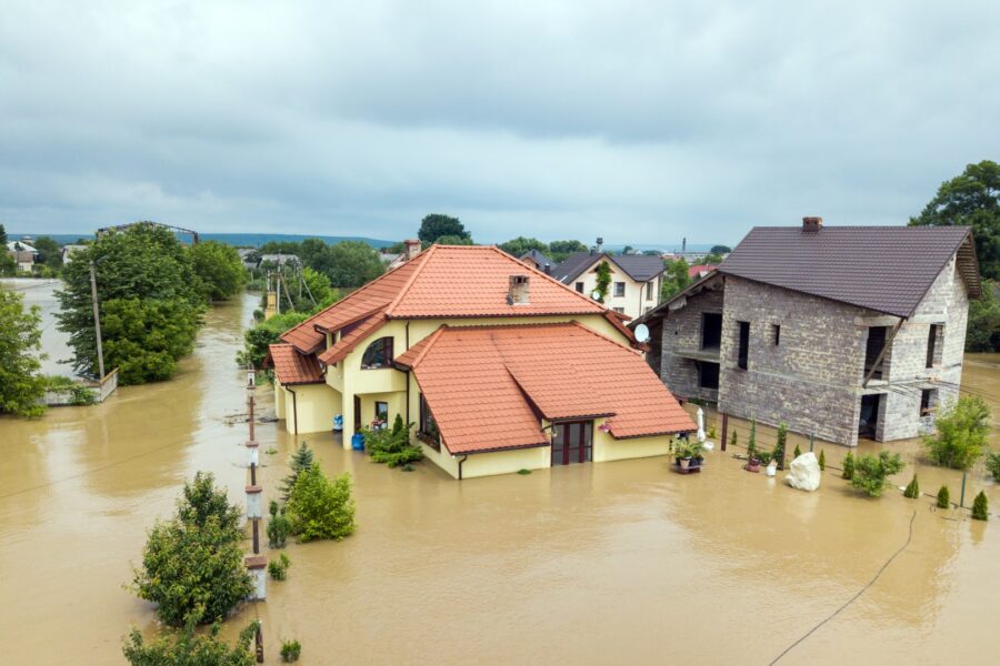 Aerial View Of Flooded Houses With Dirty Water Of 2023 11 27 05 01 35 Utc