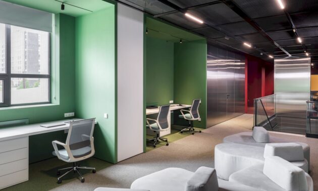 Kvadrat Architects The Magic Of Artificial Lighting In Colorful Office Interiors 38