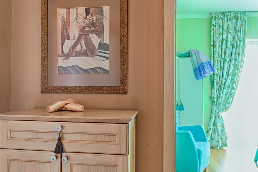 Brown Wooden Cabinet Near Doorway