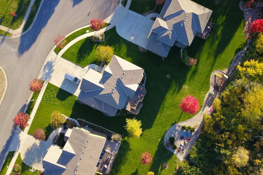 bird s eye view of rooftops